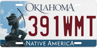 OK license plate 391WMT