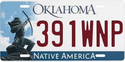 OK license plate 391WNP