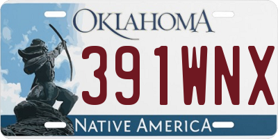 OK license plate 391WNX