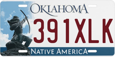 OK license plate 391XLK