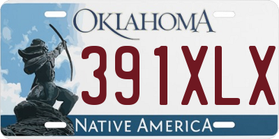OK license plate 391XLX