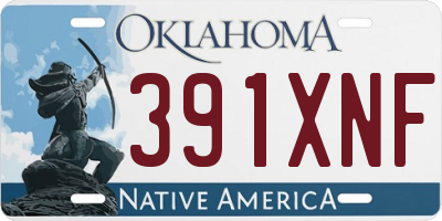OK license plate 391XNF