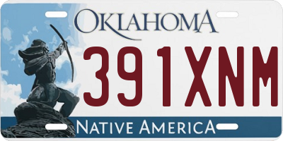 OK license plate 391XNM