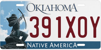OK license plate 391XOY