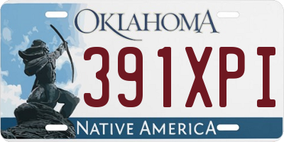 OK license plate 391XPI