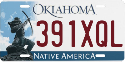 OK license plate 391XQL