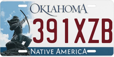 OK license plate 391XZB