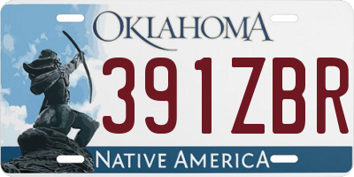OK license plate 391ZBR