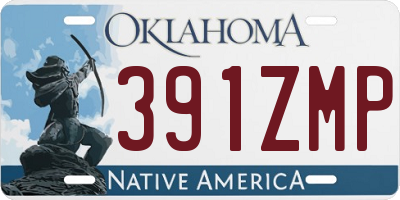 OK license plate 391ZMP