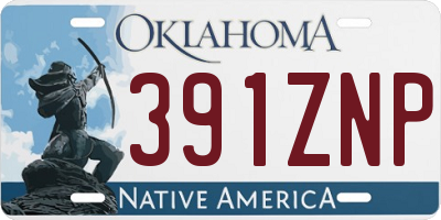 OK license plate 391ZNP