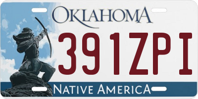 OK license plate 391ZPI
