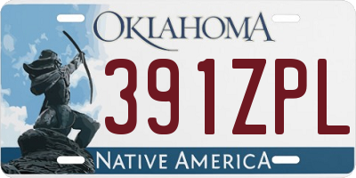 OK license plate 391ZPL