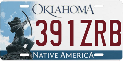 OK license plate 391ZRB