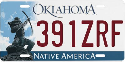 OK license plate 391ZRF