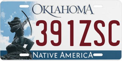 OK license plate 391ZSC