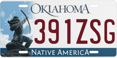 OK license plate 391ZSG