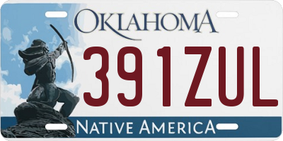 OK license plate 391ZUL