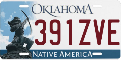 OK license plate 391ZVE