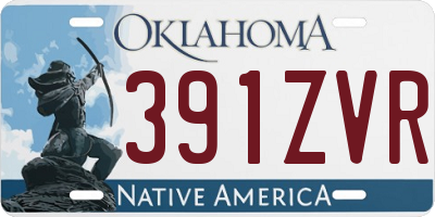 OK license plate 391ZVR