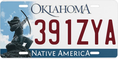 OK license plate 391ZYA
