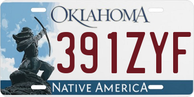 OK license plate 391ZYF