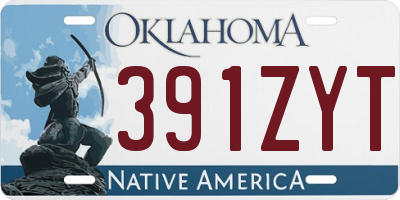 OK license plate 391ZYT