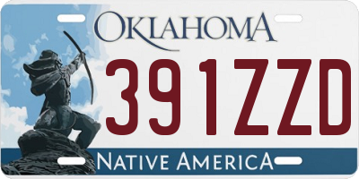 OK license plate 391ZZD