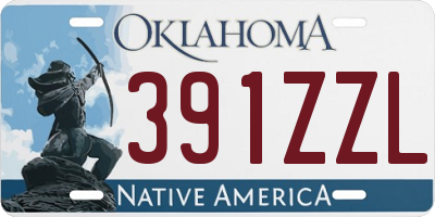 OK license plate 391ZZL