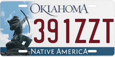 OK license plate 391ZZT