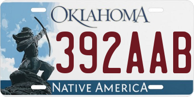 OK license plate 392AAB