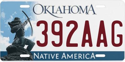 OK license plate 392AAG