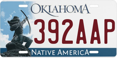 OK license plate 392AAP