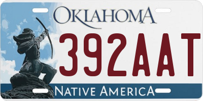 OK license plate 392AAT