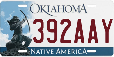 OK license plate 392AAY