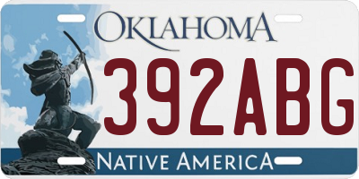 OK license plate 392ABG