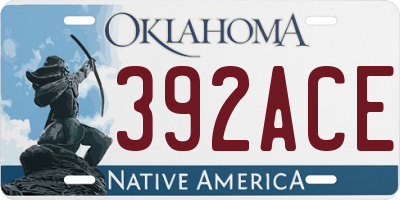 OK license plate 392ACE