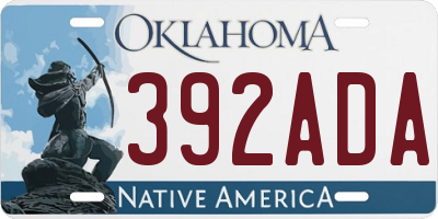 OK license plate 392ADA
