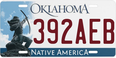 OK license plate 392AEB
