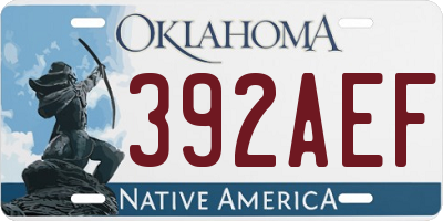 OK license plate 392AEF