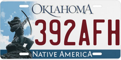 OK license plate 392AFH