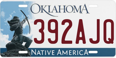 OK license plate 392AJQ