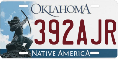 OK license plate 392AJR