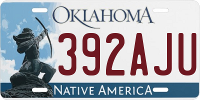 OK license plate 392AJU