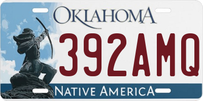 OK license plate 392AMQ
