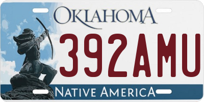 OK license plate 392AMU