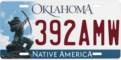 OK license plate 392AMW