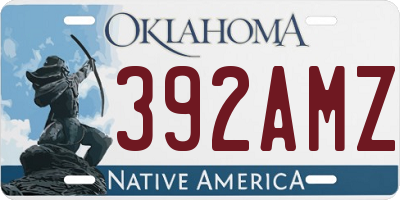 OK license plate 392AMZ