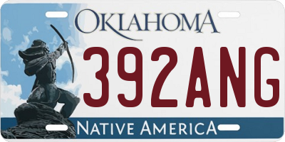 OK license plate 392ANG