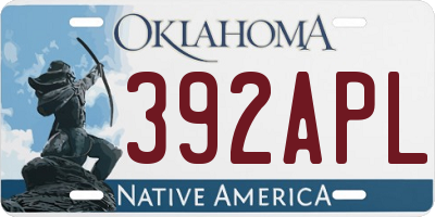 OK license plate 392APL
