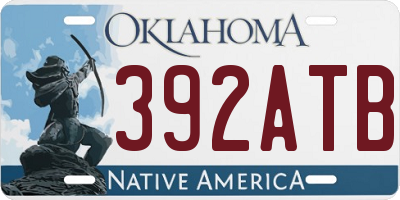 OK license plate 392ATB